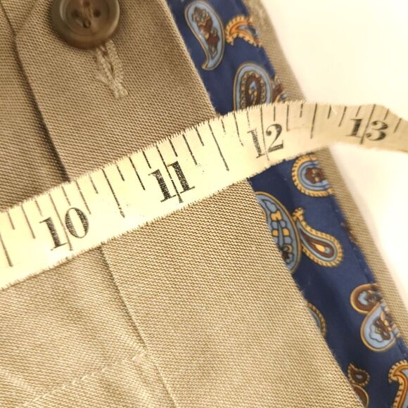 Lauren Ralph Lauren Mens 42x32 Beige Pleated Cuffed Polyester Rayon Dress Pants - Picture 5 of 7